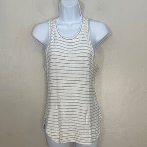 Etiquette Clothiers Striped Tank Top in Gray and White